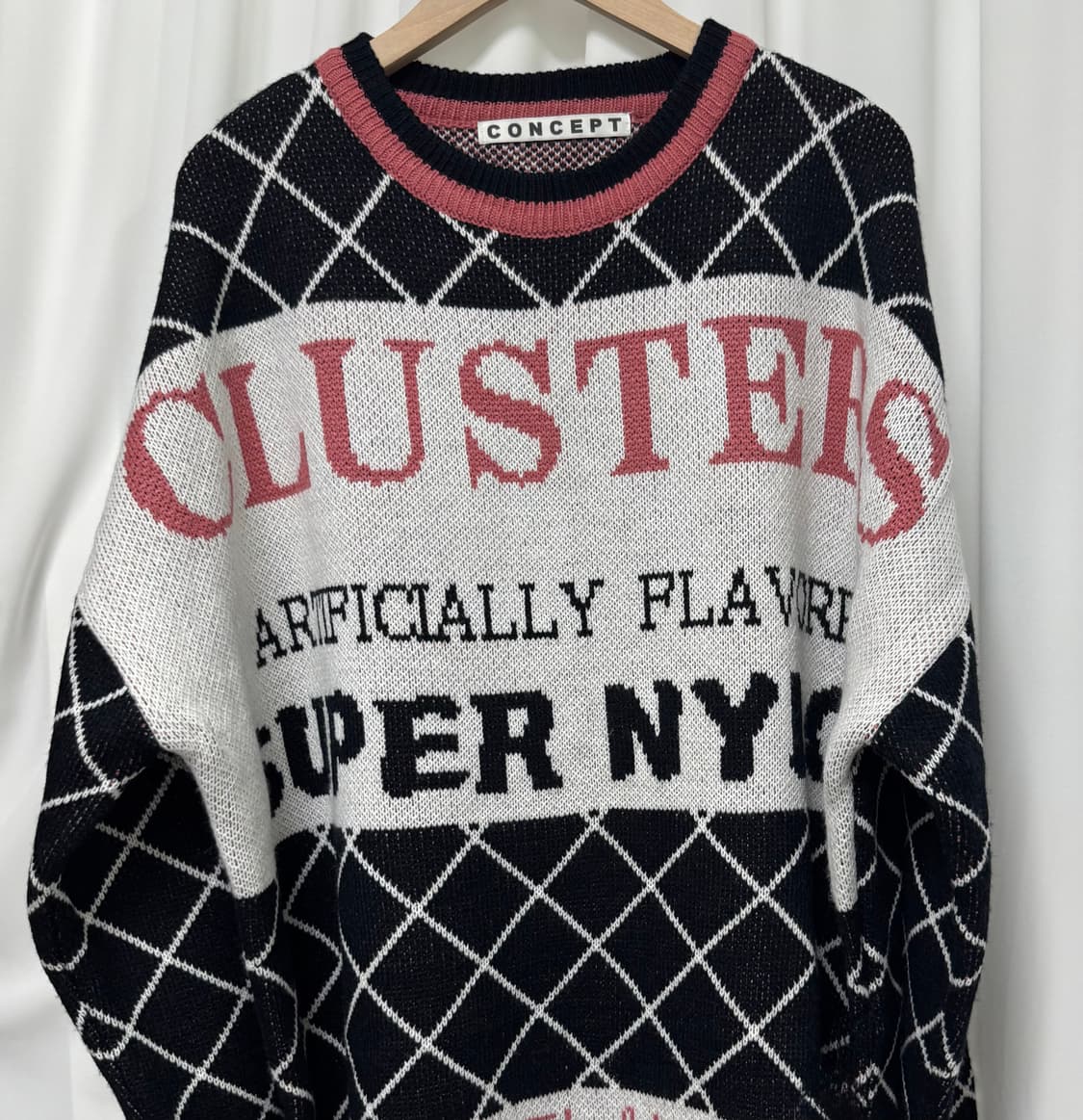 박시핏 체크 니트 상품이미지1