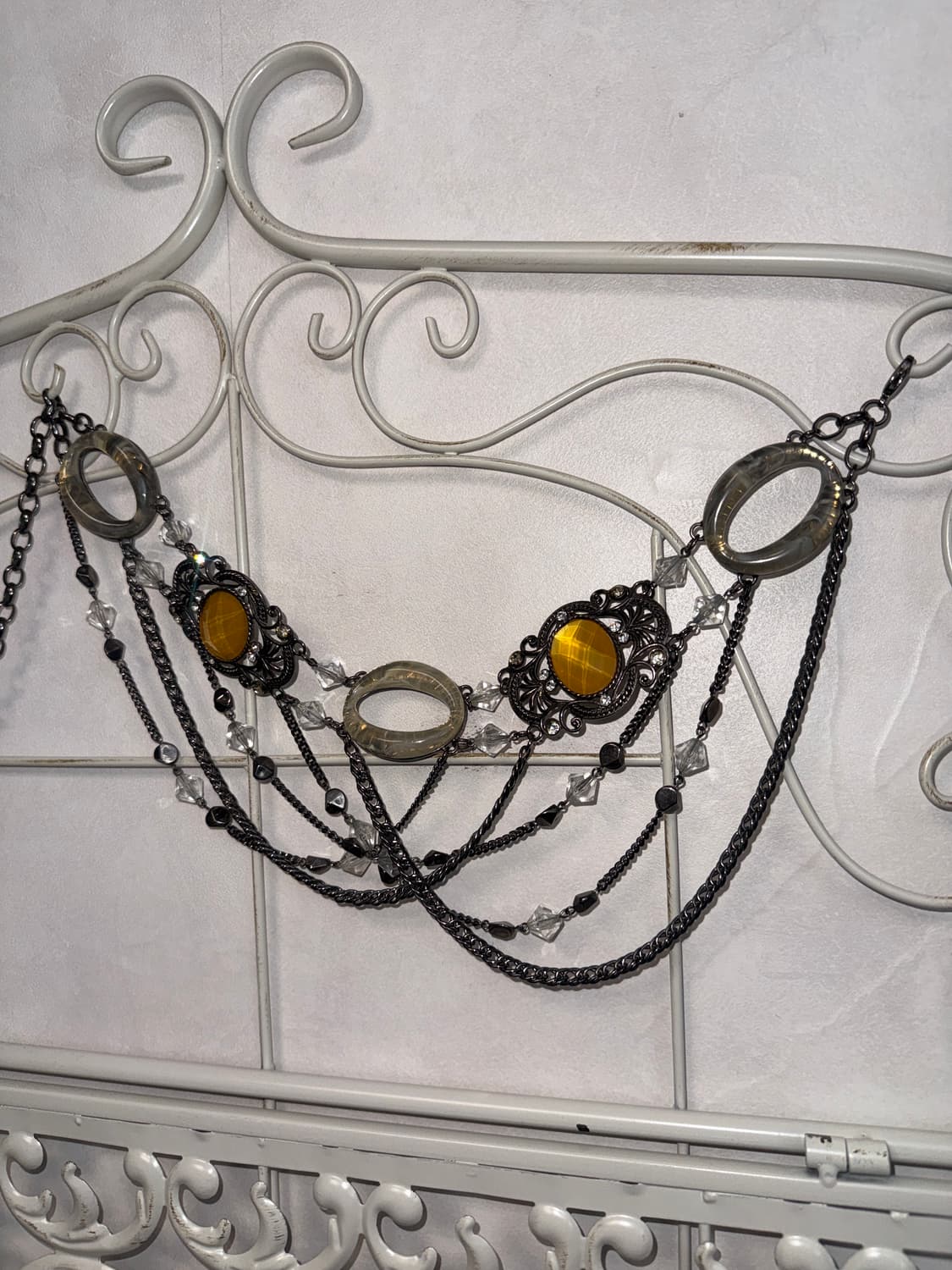 Oriental gemstone beads cubic chain belt 상품이미지3