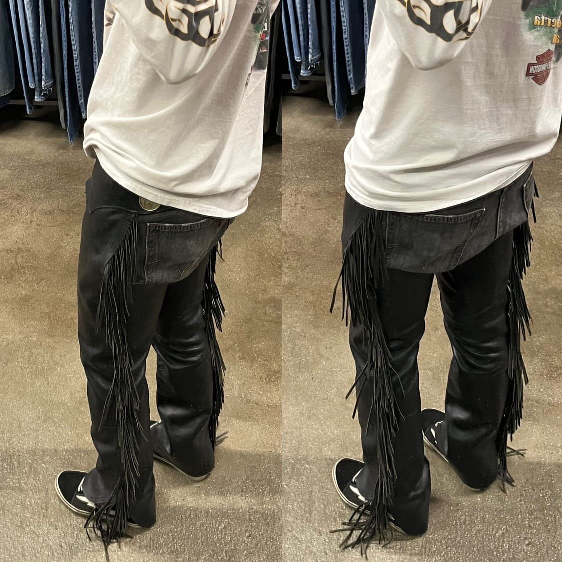 80-90s 빈티지 프린지 가죽 챕스 (~30“) 상품이미지8