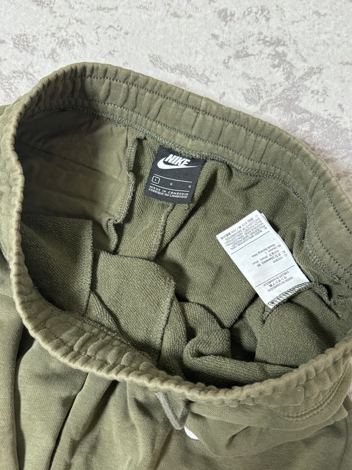 나이키 더블 스우시 카키 조거 면 바지 상품이미지5