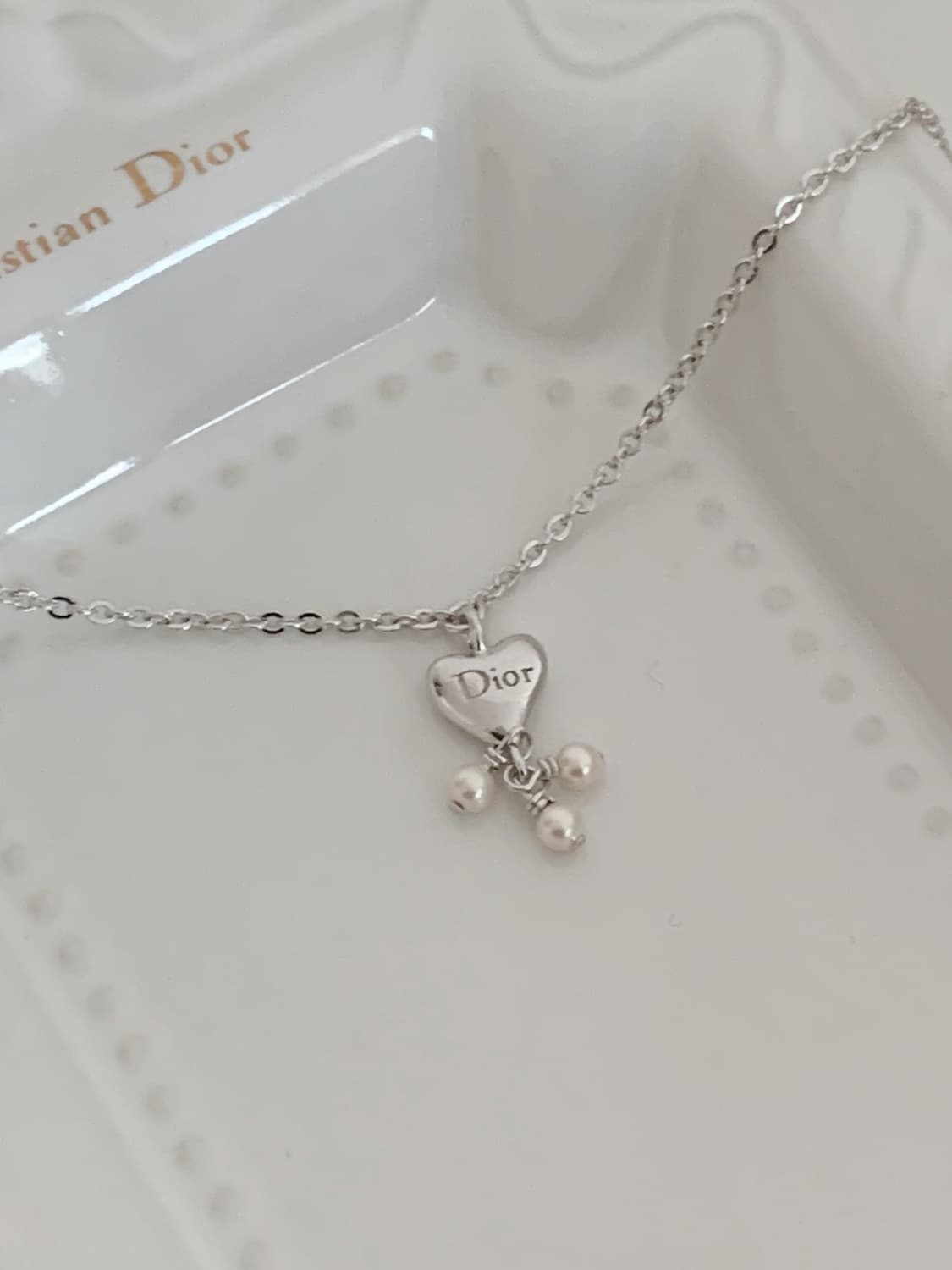 [ 디올 ] 디올 실버 하트 진주 팔찌 상품이미지2