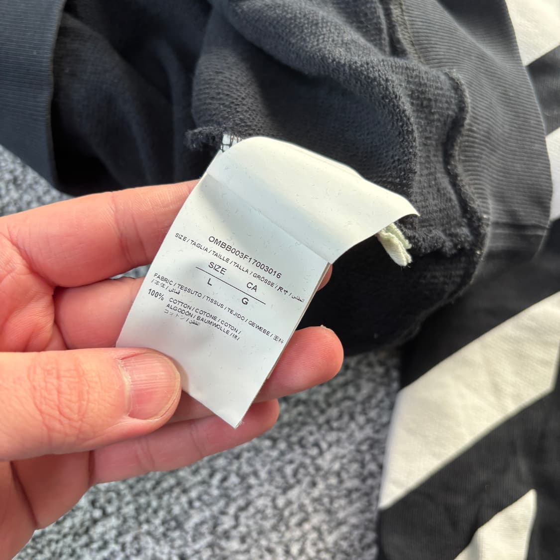 오프화이트 카라바조 후드티 (L) 상품이미지5