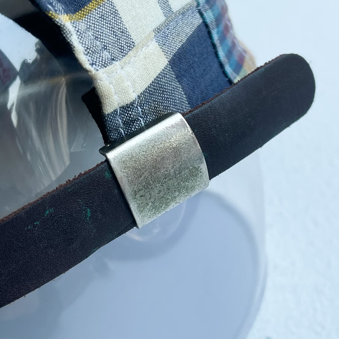 슈프림 마드라스 체크 패치 워크 S로고 6패널 캡 상품이미지5