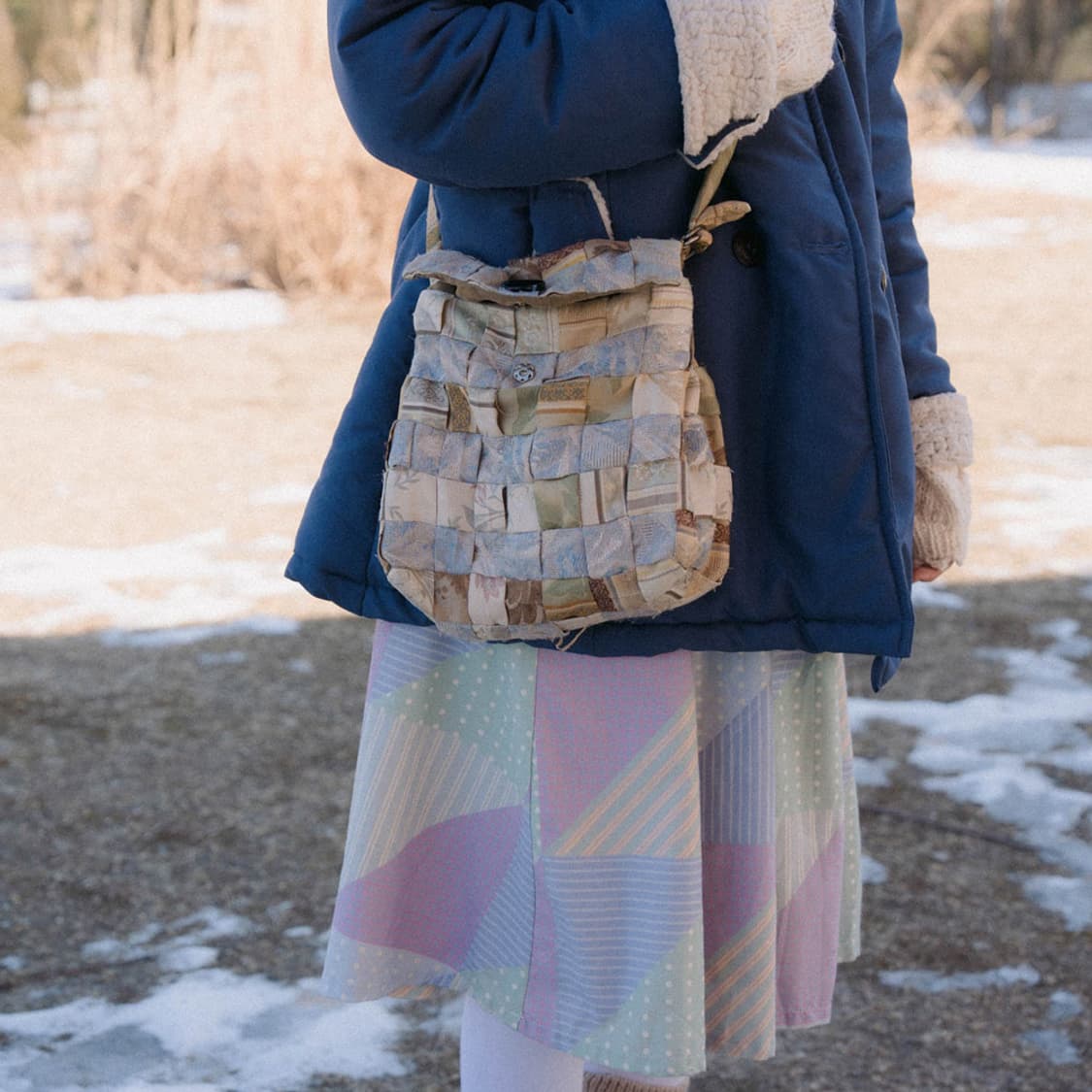 양구름 패치워크 크로스백 상품이미지5