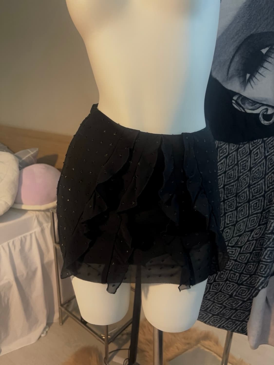 see-through lace top & skirt set 상품이미지3