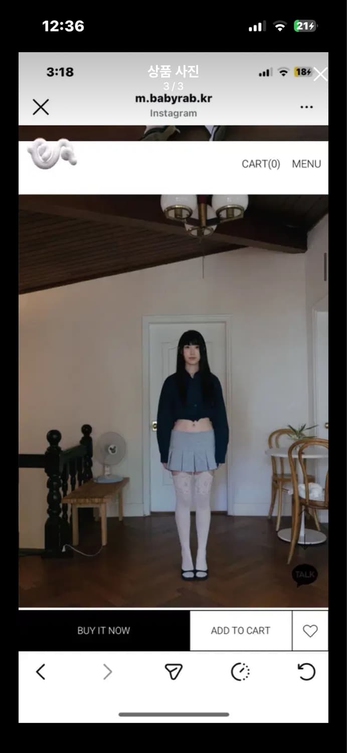 베이비랩 플리츠 미니스커트 s 그레이 상품이미지2