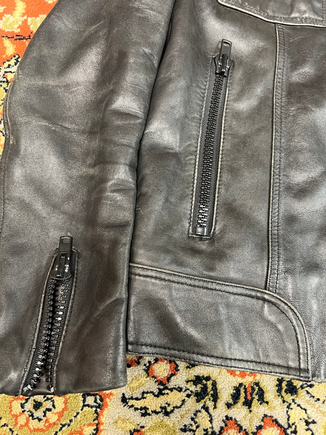 [S] 더티셔츠뮤지엄 빈티지 램스킨 싱글라이더 자켓 상품이미지4