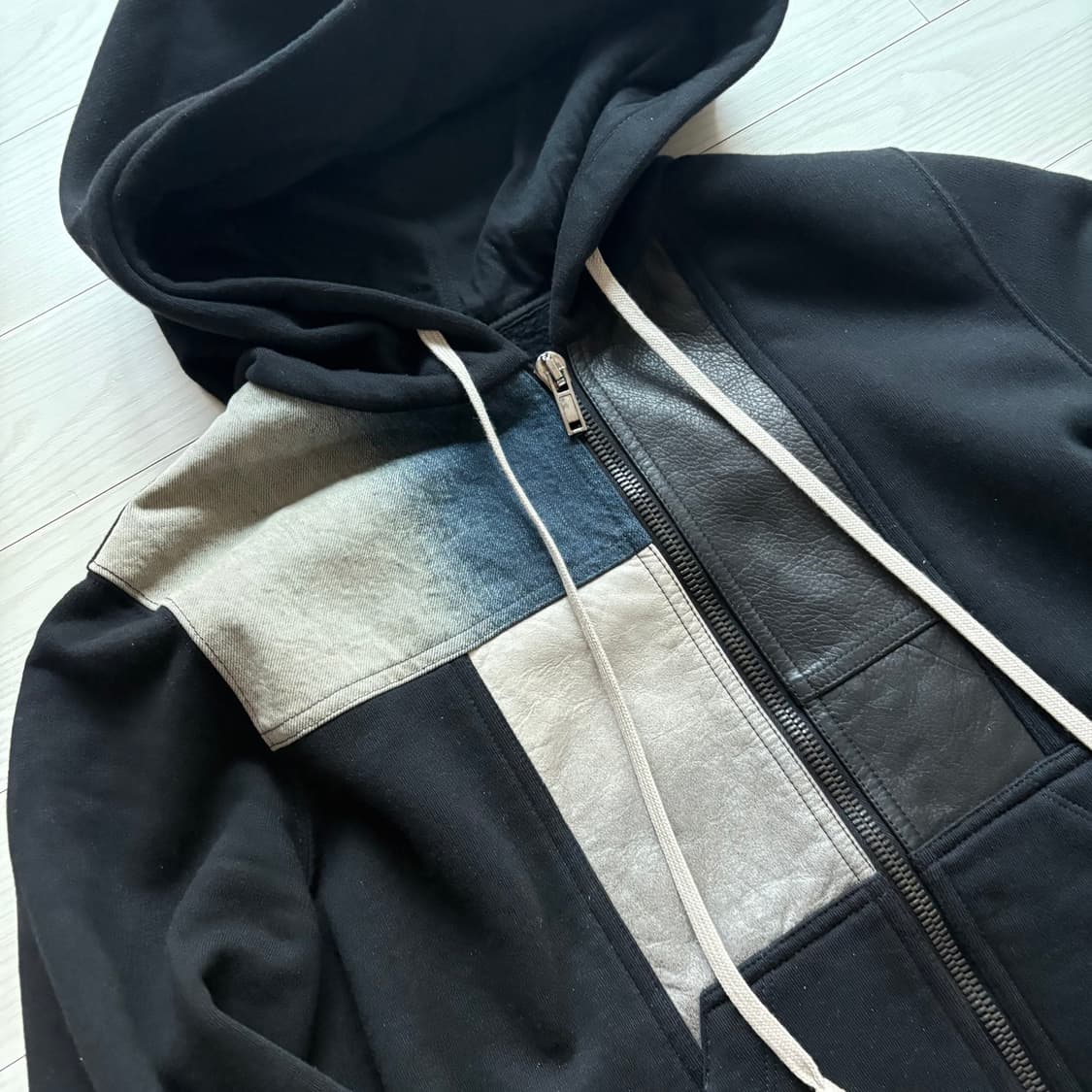 릭오웬스 제이슨 레더패널 후드집업 M 상품이미지3