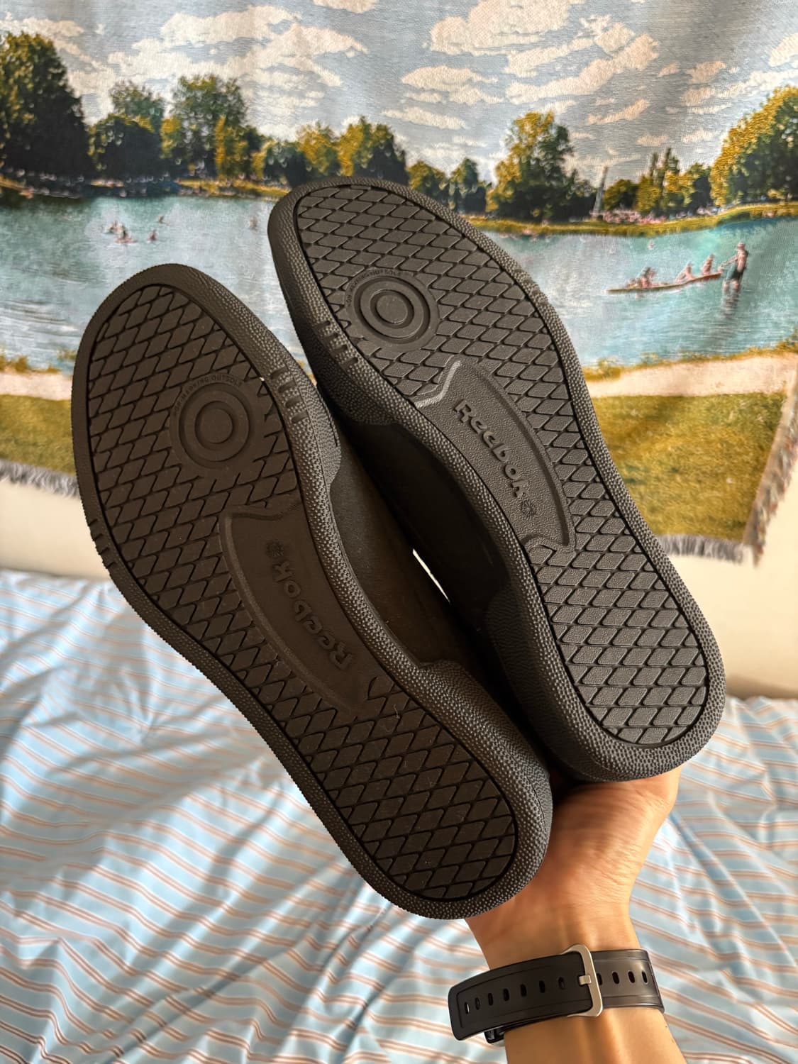 리복 클럽c 로퍼 스웨이드 블랙 285 상품이미지2