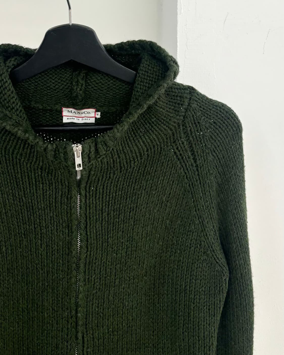 막스앤코 카키 니트 후드 집업 상품이미지4