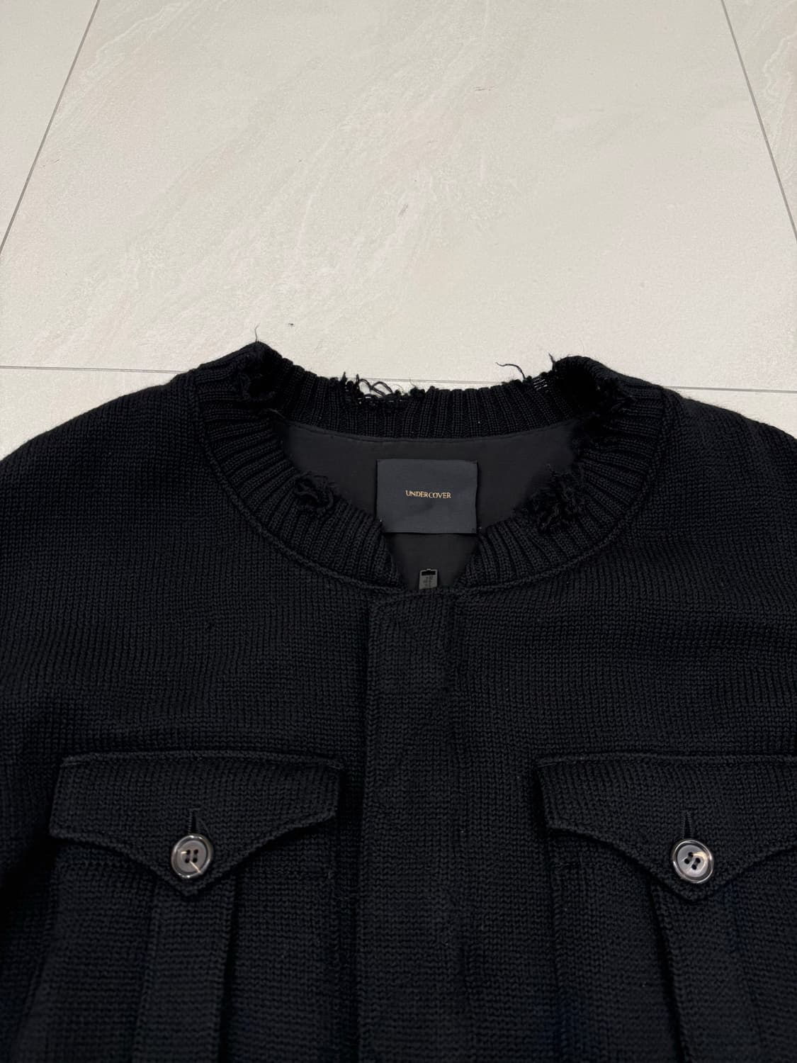 언더커버 17AW 데미지 니트 블루종 2 상품이미지3