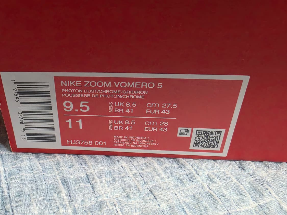 새상품 나이키 줌 보메로 5 포톤 더스트 그리드아이언 사이즈 275 좌우 상품이미지5