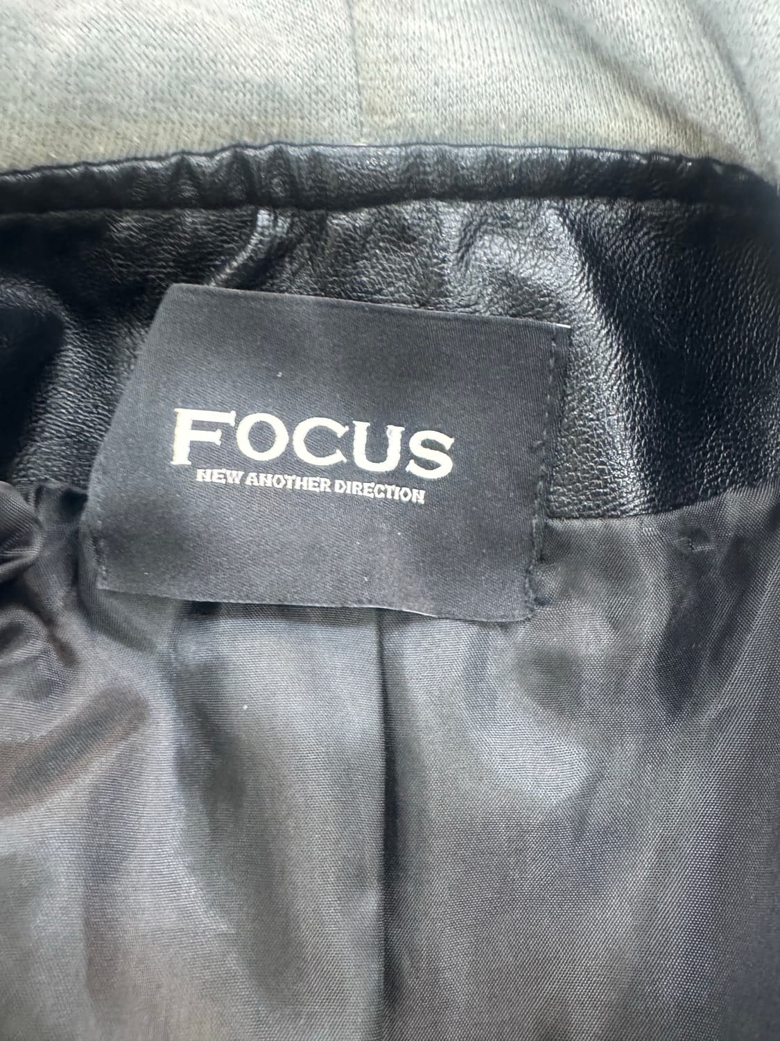 FOCUS 후드 레이어드 블랙 레더 항공점퍼 상품이미지5