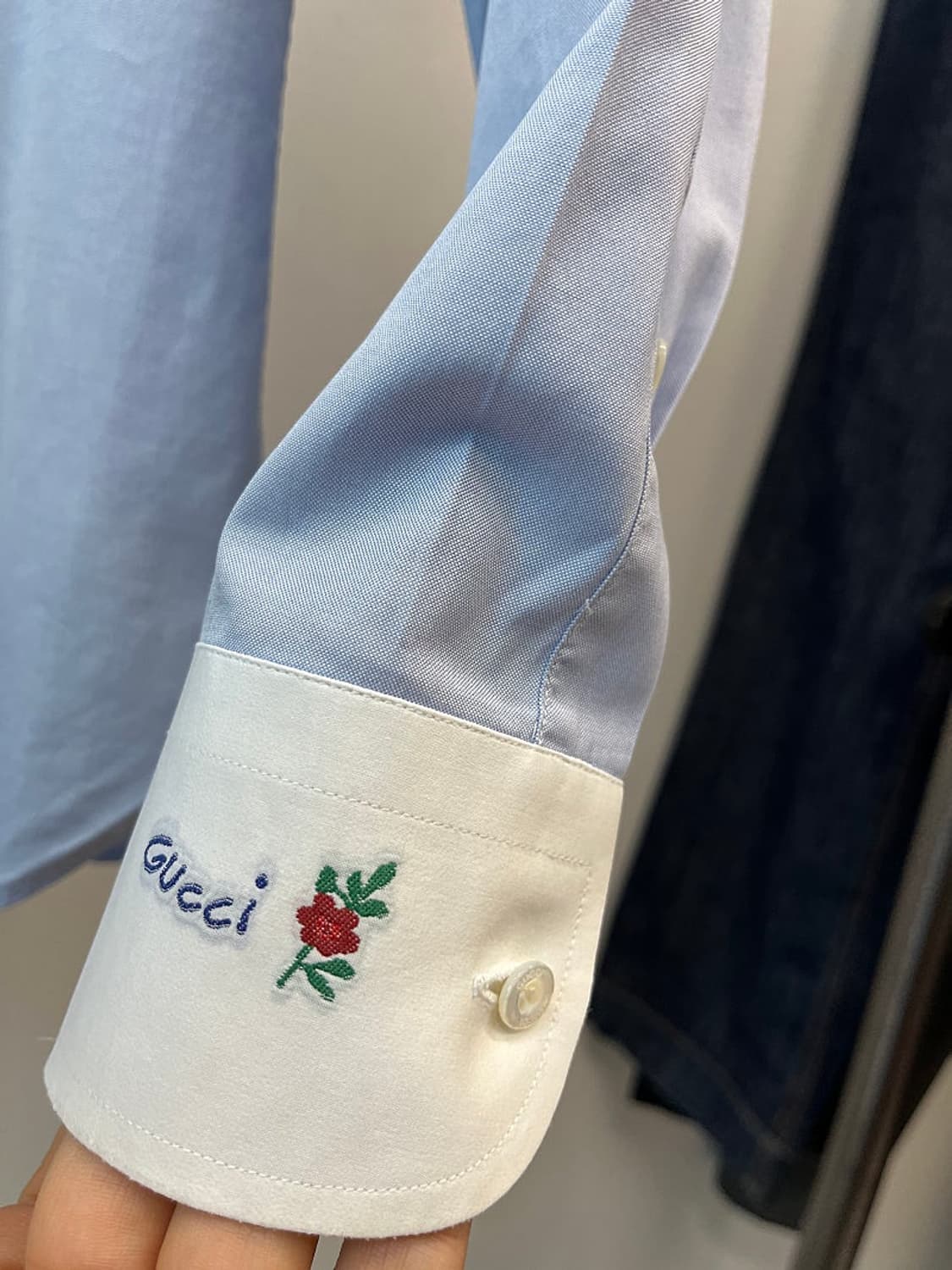 95-100) 구찌 소매자수 셔츠 상품이미지7