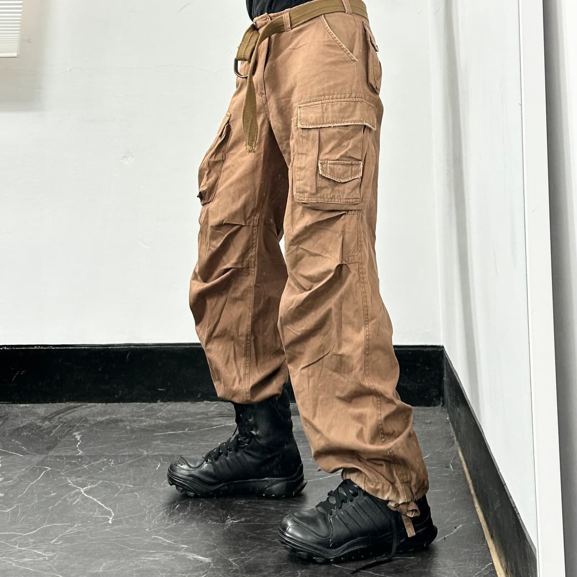 B.C.B.S 조거 스트링 벨티드 와이드 카고 팬츠 상품이미지2