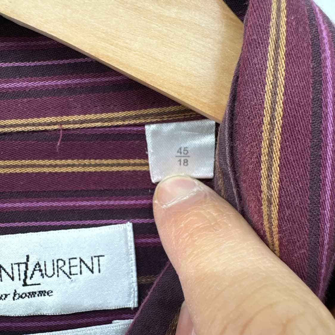 입생로랑 퍼플 스트라이프 남방 셔츠 남성 XL 상품이미지4