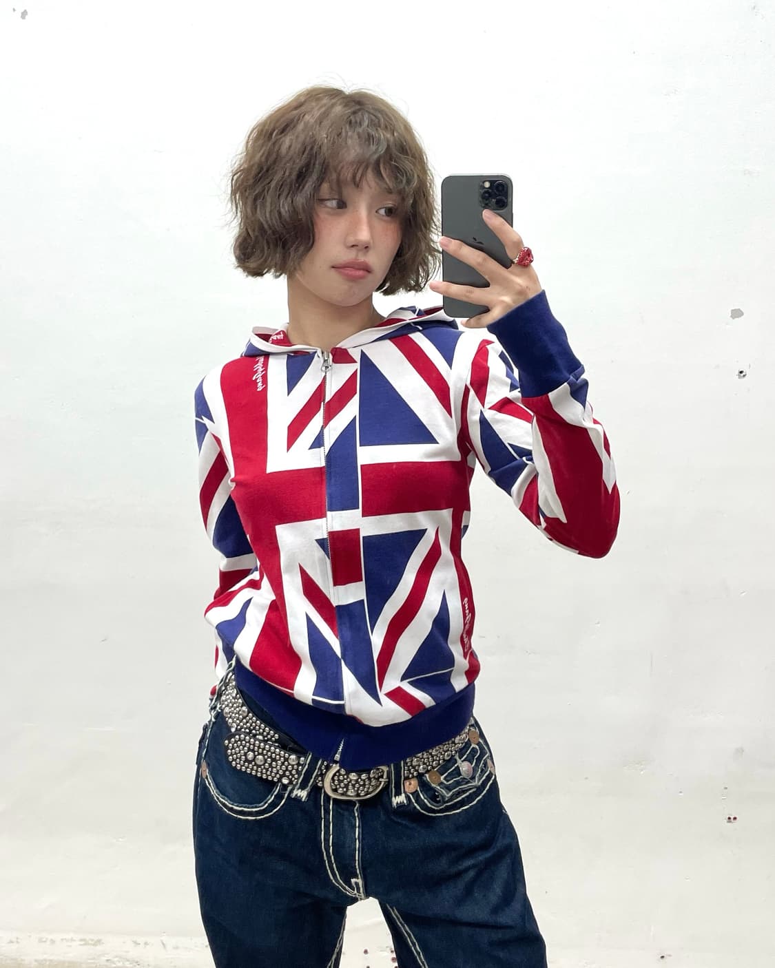 Big American Flag Hooded Zip-Up 상품이미지1