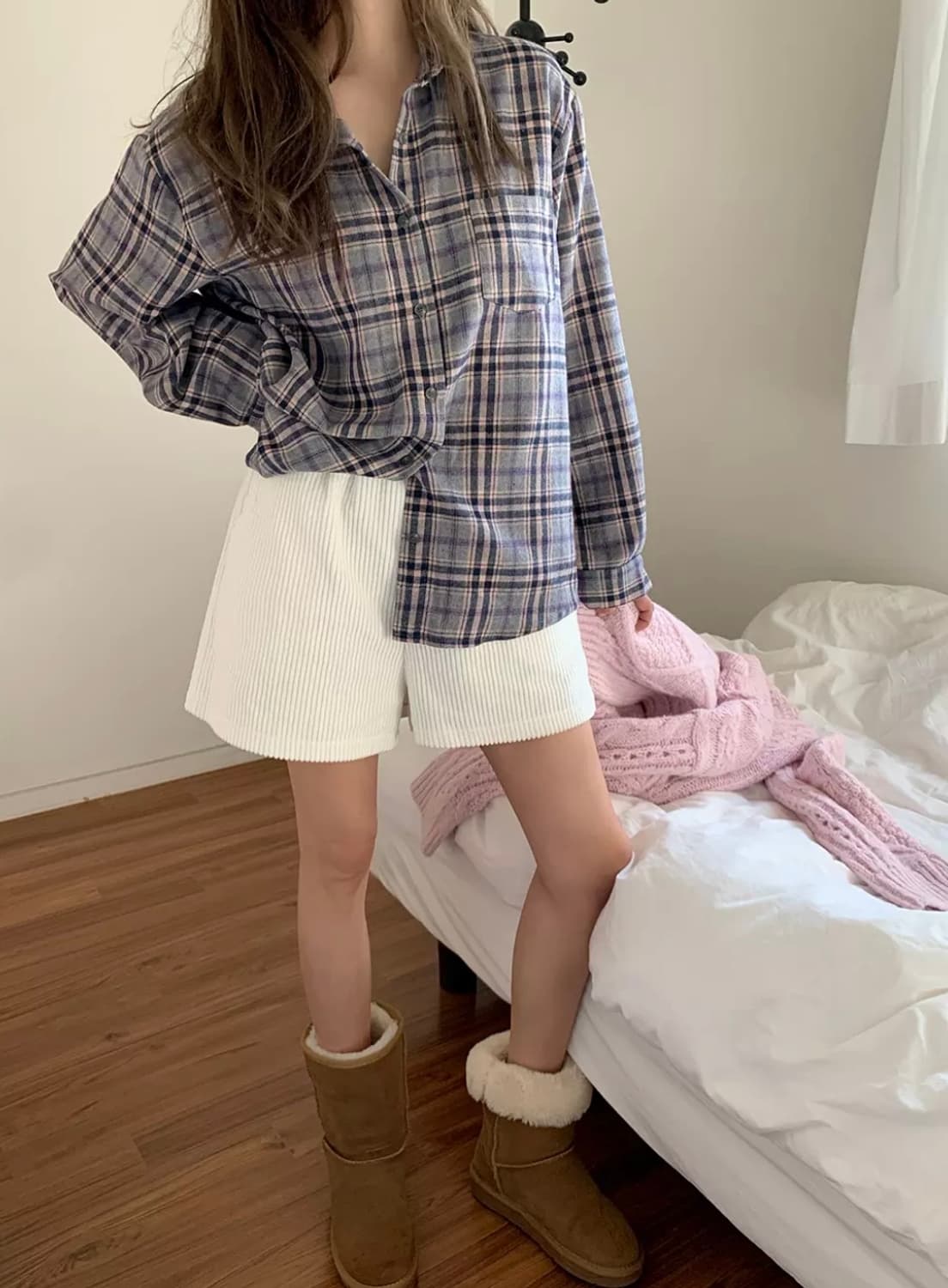 (새상품)모코블링 퓨어즈 체크 남방 상품이미지4