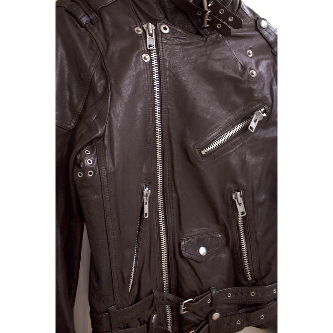 French vintage 모카 레더 자켓 상품이미지8