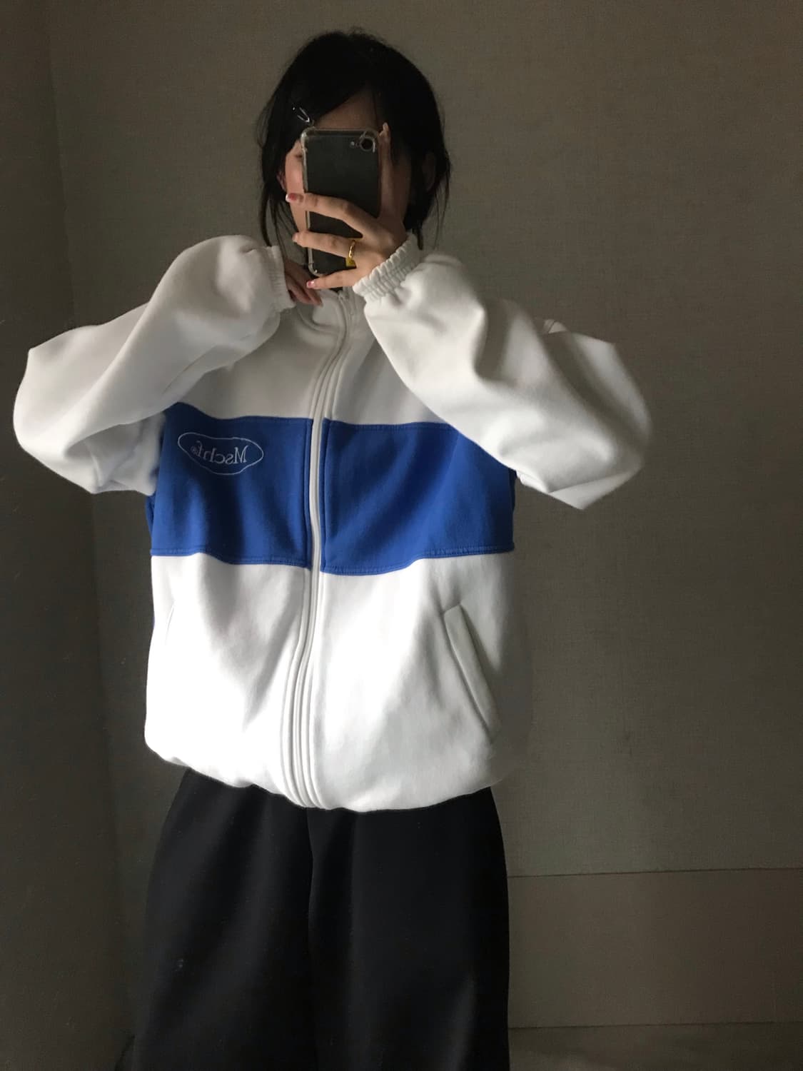 미스치프 흰파 스웨트 집업 상품이미지4