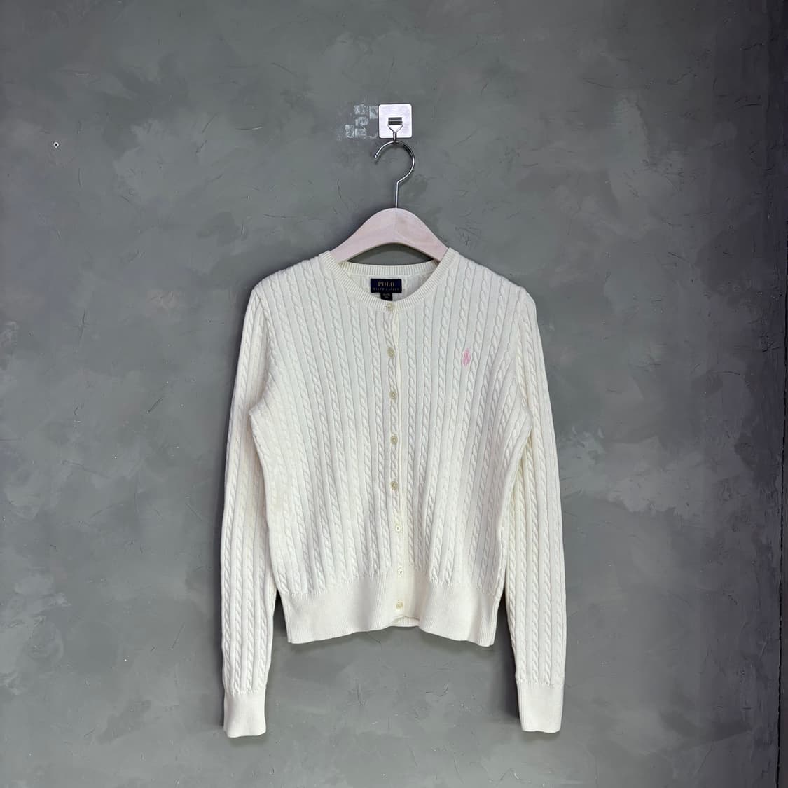 폴로 랄프로렌 꽈배기 니트 가디건 아이보리 상품이미지1