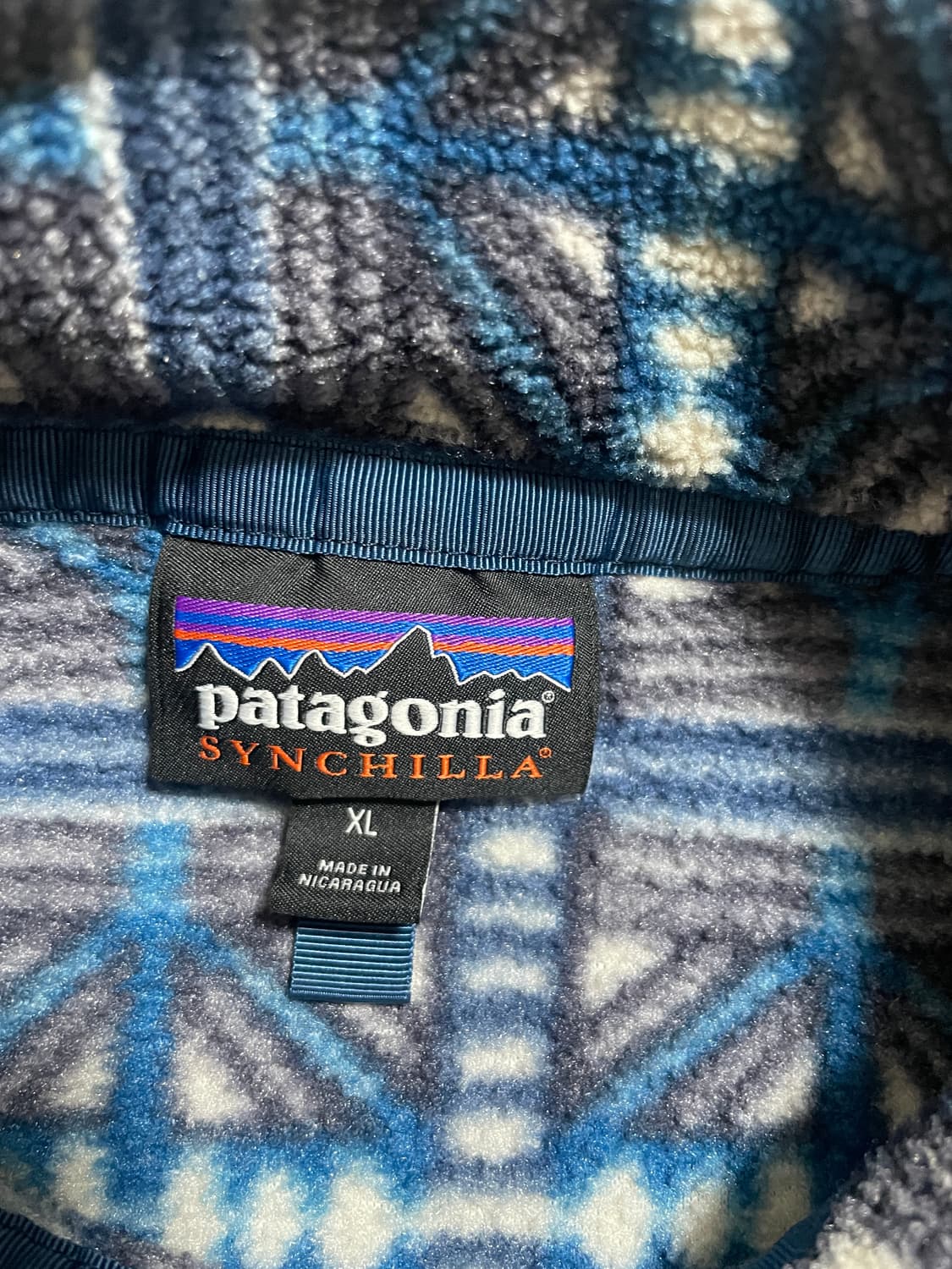 [XL] 파타고니아 아즈텍 신칠라 플리스 XL 블루 패턴 상품이미지3