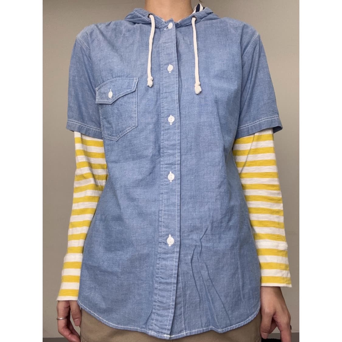 빈티지 데님 후드 셔츠 상품이미지1