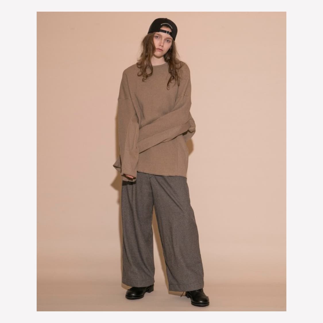 마이 뷰티풀 랜들렛 코튼 트위드턱 와이드 팬츠 상품이미지5