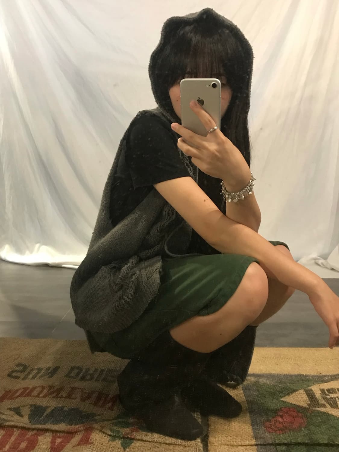 damage knit hoodie vest  상품이미지3