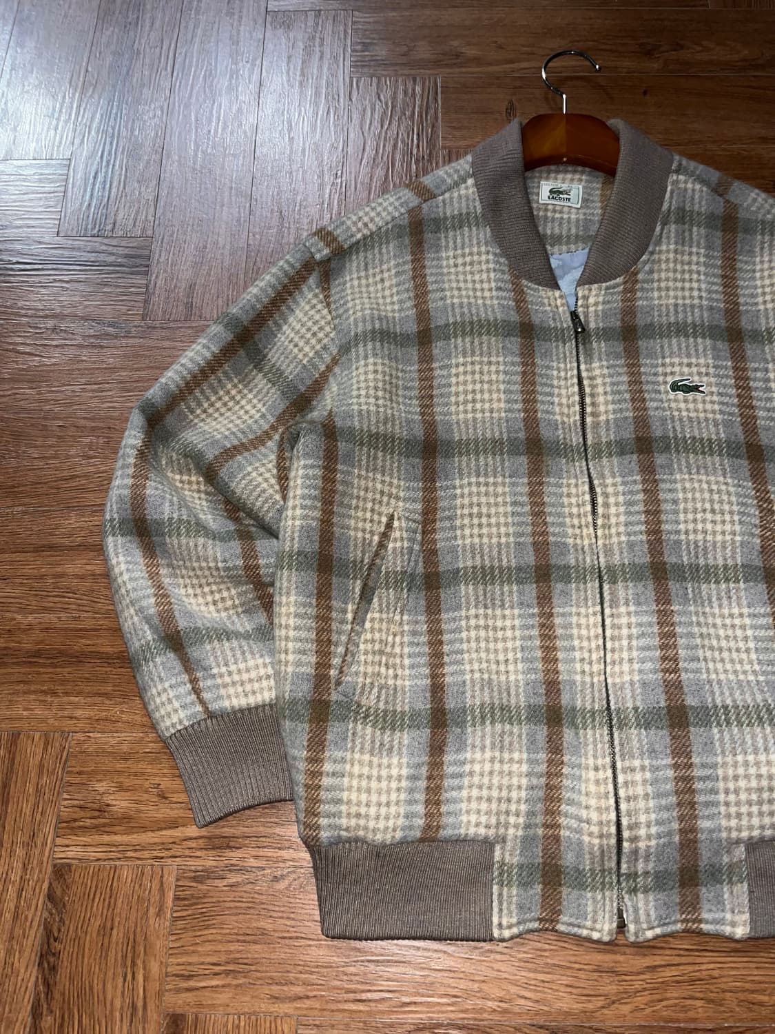 라코스테 체크 모직 블루종 상품이미지5