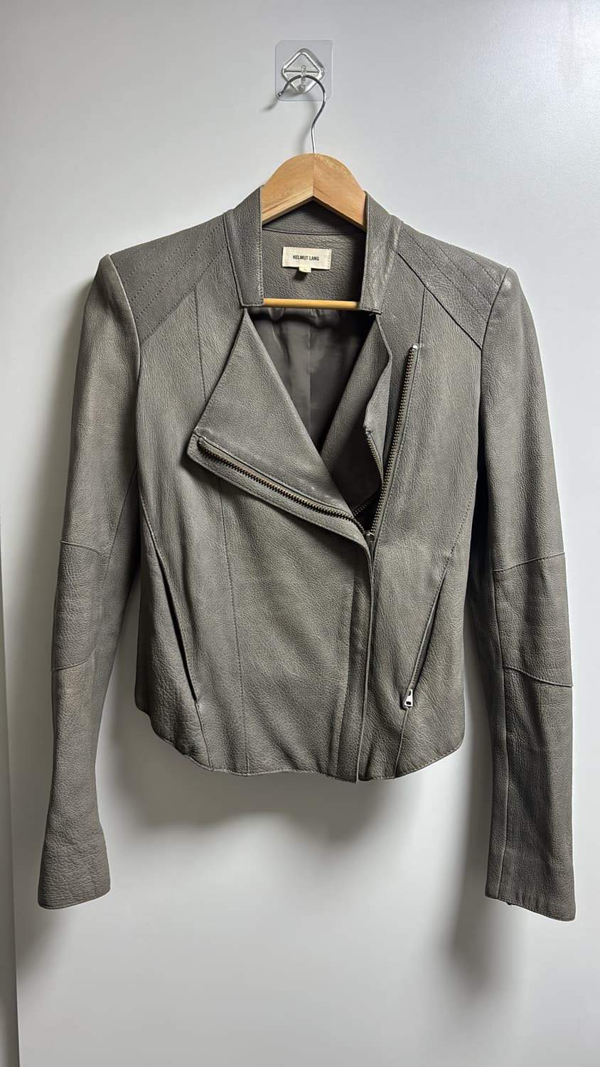 헬무트랭 그레이 램스킨 라이더자켓 상품이미지1