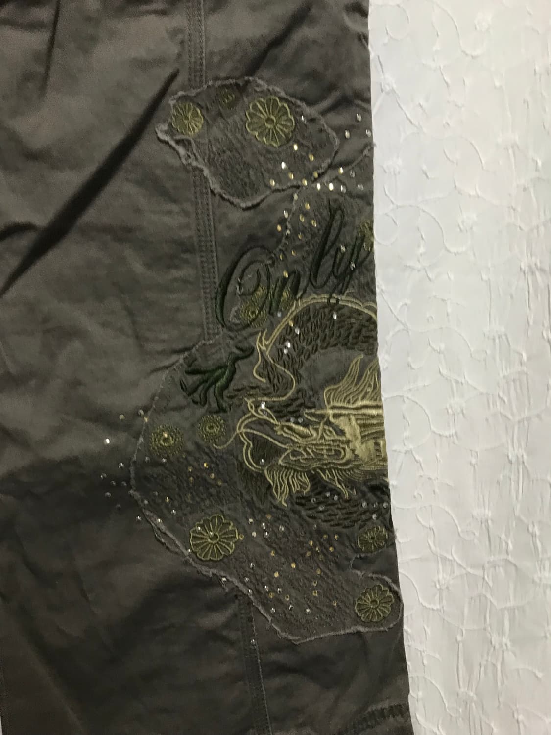 빈티지 y2k 오리엔탈 자수 카고 팬츠 상품이미지7