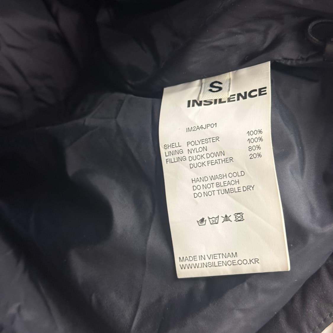 인사일런스 무신사 블랙 패딩 크롭 점퍼 숏패딩 S 상품이미지3