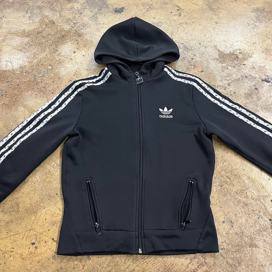 아디다스 블랙 파이어버드 후플 플락 후드집업 져지 95 상품이미지3