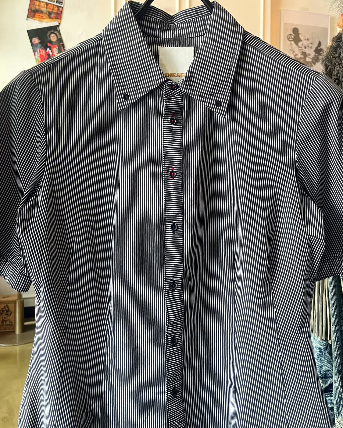 DIESEL Back Lettering 1/2 Stripe Shirt 상품이미지6