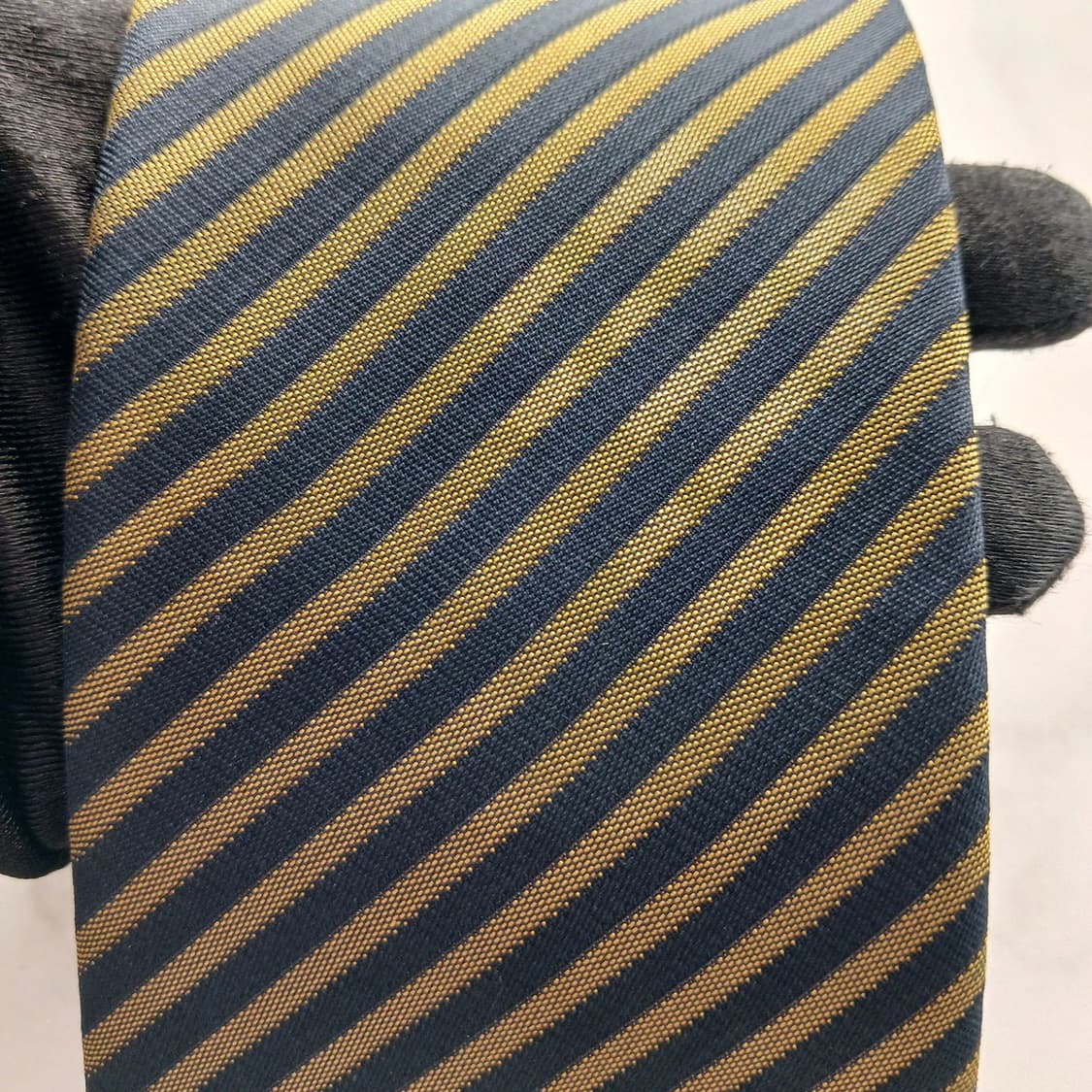 이치바타 실크 네이비 스트라이프 넥타이 8.2cm A~B등급 A18391 상품이미지5