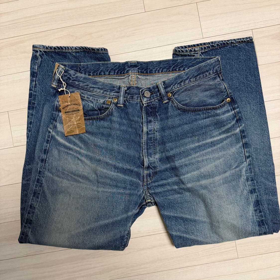 (새제품)웨어하우스 1101 2nd-hand 워싱 데님팬츠 36 상품이미지2