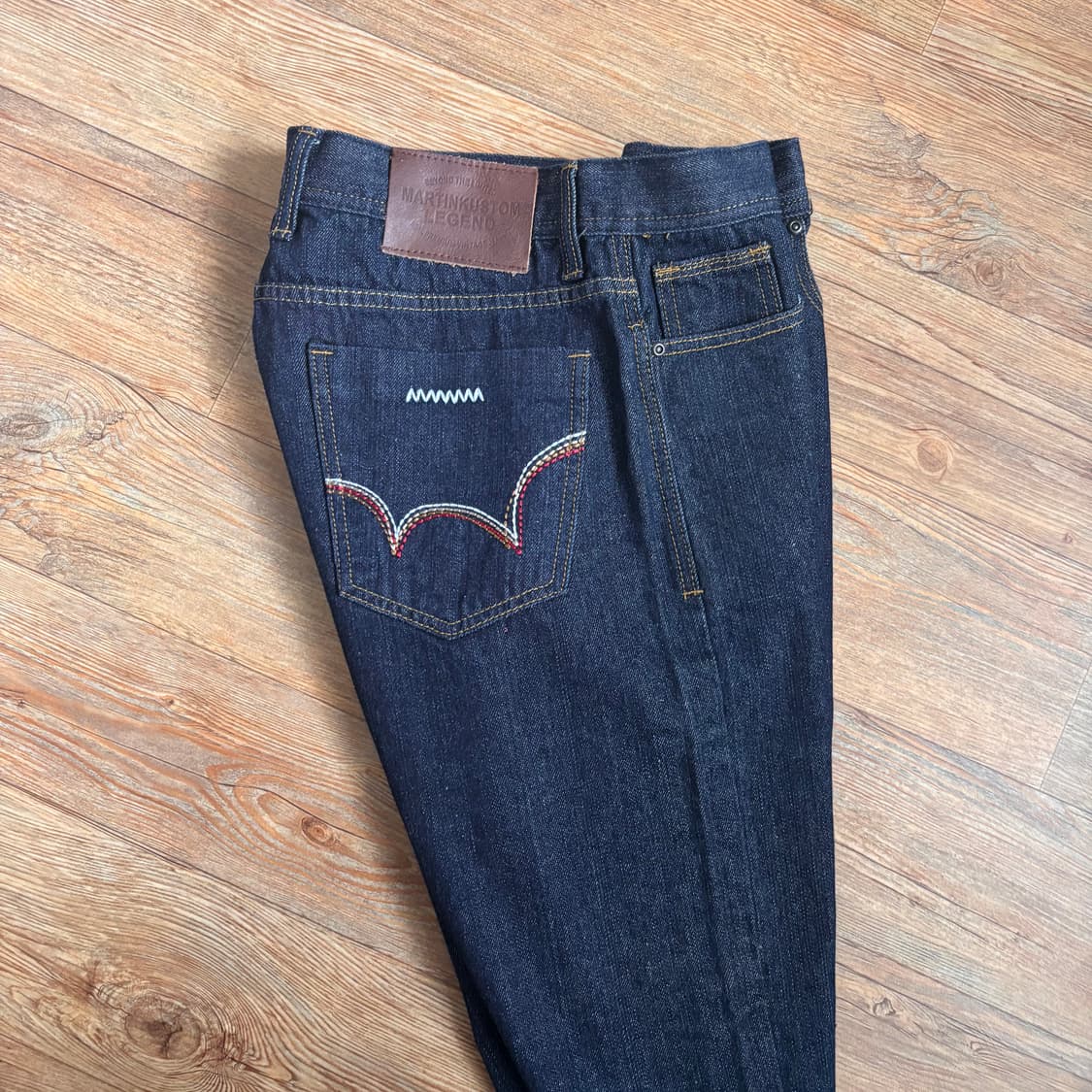 마틴커스텀 청바지 33 34 진청 데님 슬림 일자 새제품급  상품이미지8