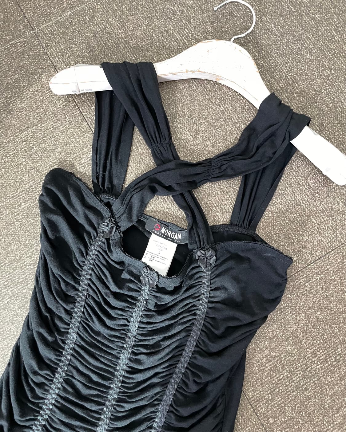MORGAN shirring ribbon top 상품이미지2