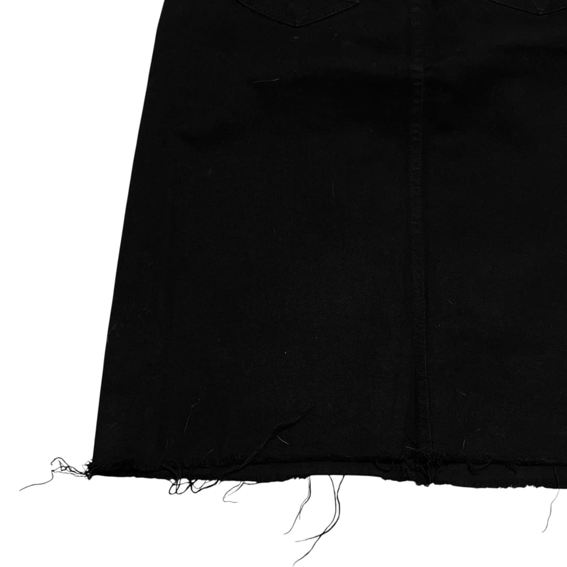 Cutting denim midi skirt_Black 상품이미지5