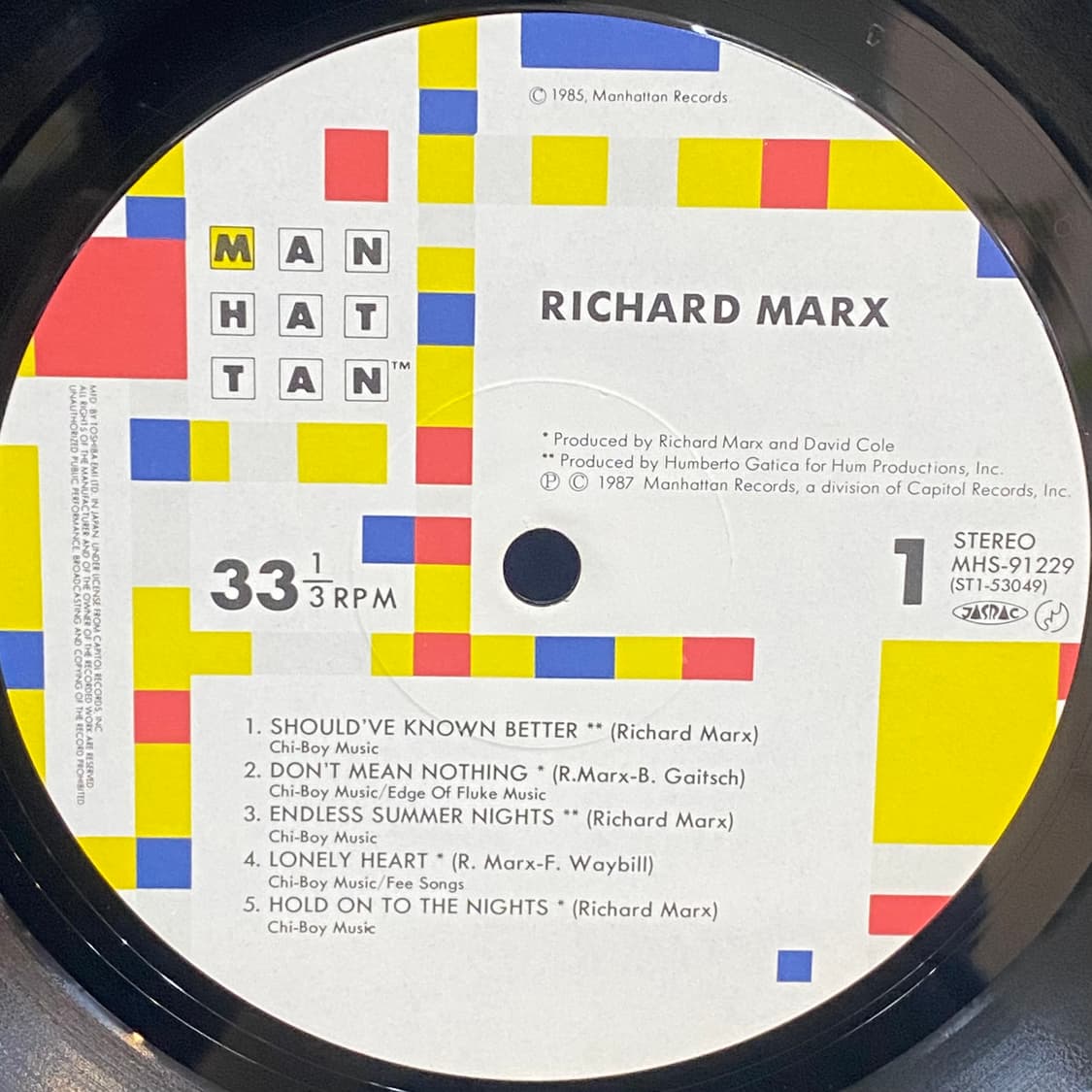 (LP) Richard Marx - Richard Marx 상품이미지4