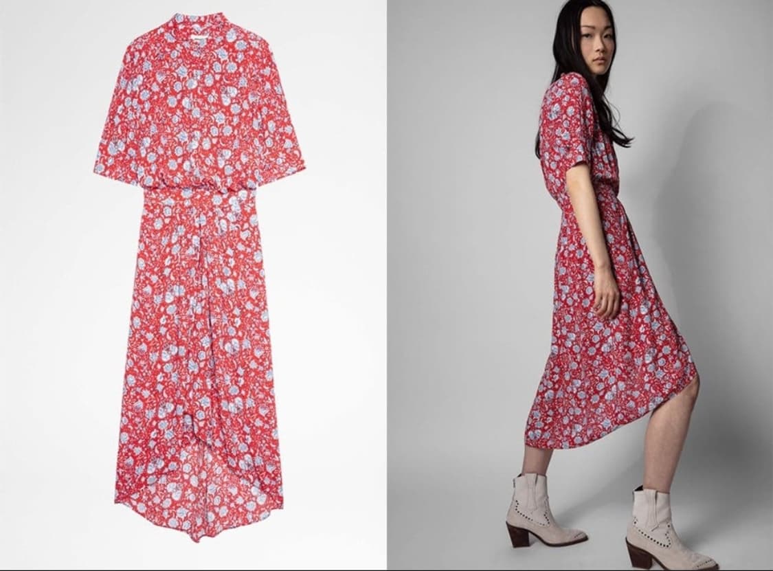 쟈딕앤볼테르 플로럴 비스코트 롱원피스 XS사이즈 상품이미지1