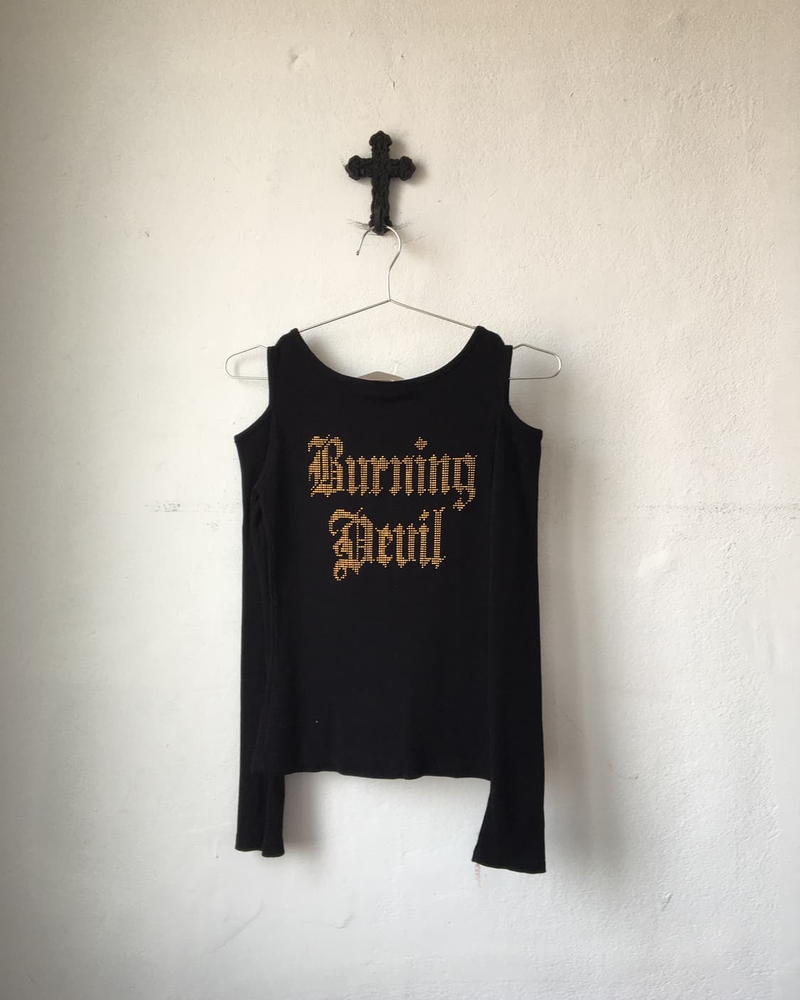 Cubic lettering cut off point ribbed sle 상품이미지2