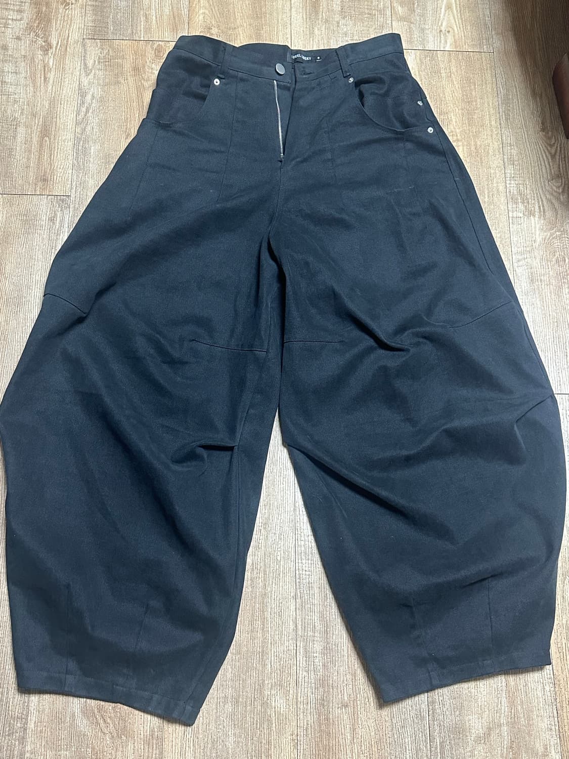 아이필럭키 점보 다트 와이드 배기팬츠 블랙 m 상품이미지2