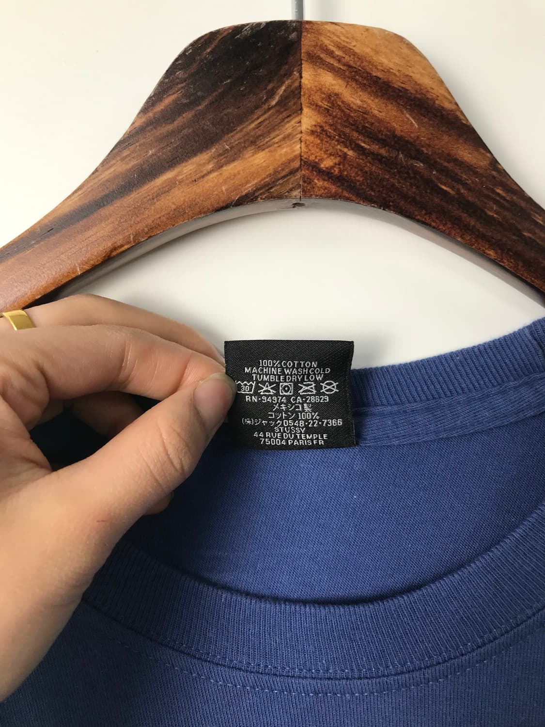 스투시 스탁로고 블루 반팔 티셔츠 상품이미지7