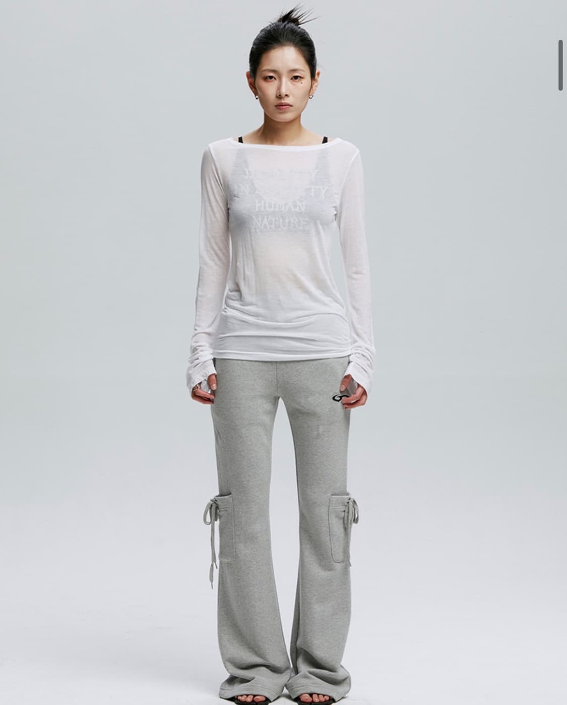 가터갤러리 휴먼 네추럴 매시 탑 화이트 상품이미지2