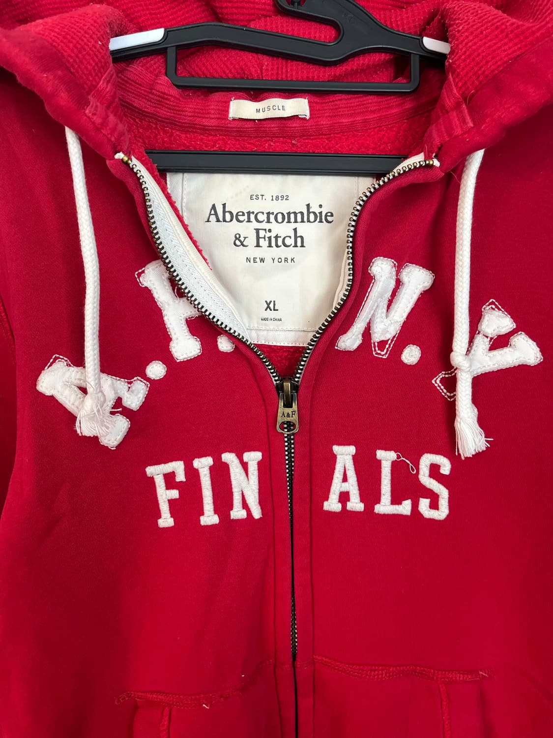 아베크롬비 스펠로고 후드집업 레드 (XL)  상품이미지6