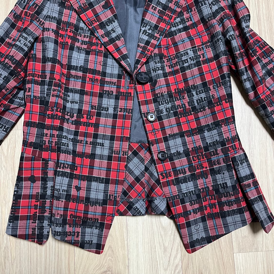 BA-TSU CLUB 체크 프린팅 자켓 로리타 펑크 헤이세이 레트로 상품이미지3