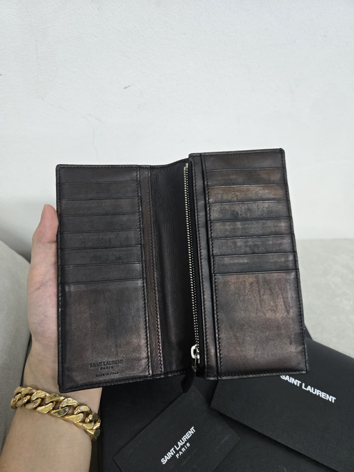 [보증서 A급]입생로랑 크로커다일 장지갑 상품이미지5