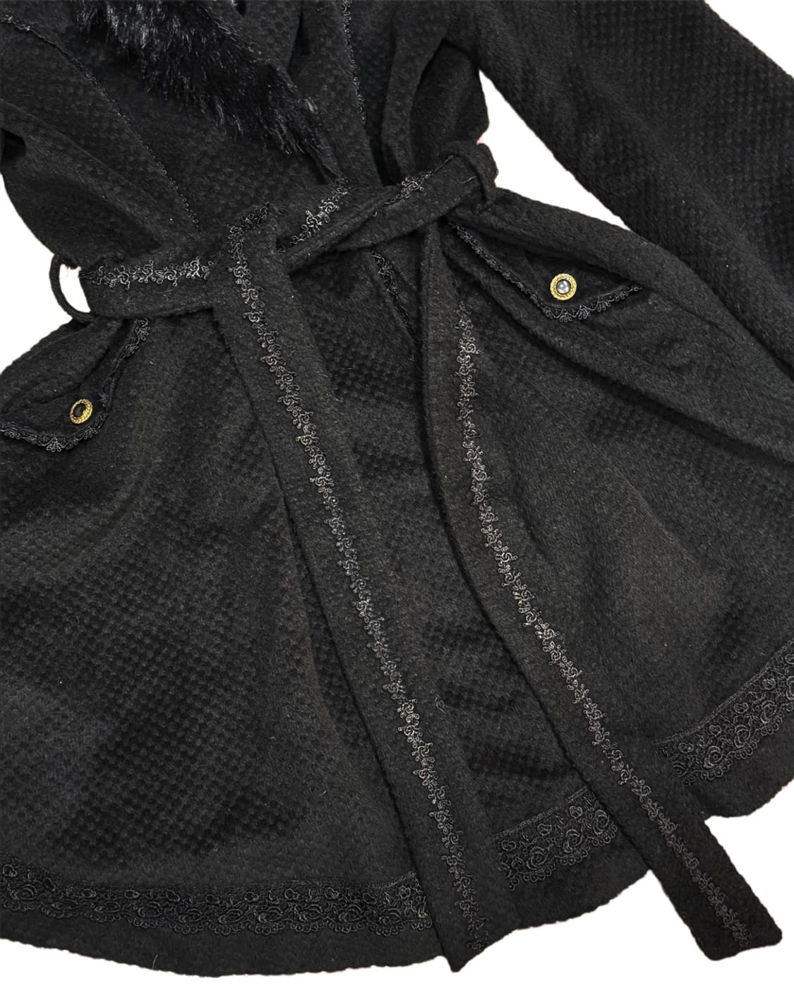 axes femme 블랙 고스로리 A라인 코트 상품이미지3